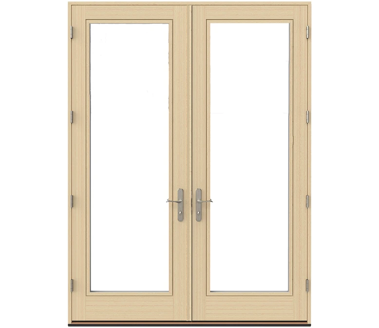 Orlando Pella Lifestyle Series Wood Double Hinged Patio Doors